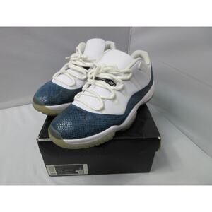 Nike Air Jordan 11 Retro Low Navy Snakeskin White Shoes CD6846-102 Men's Size 13